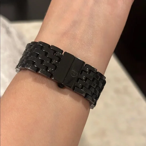 Michele Black noir deco with diamonds watch - Picture 3 of 6